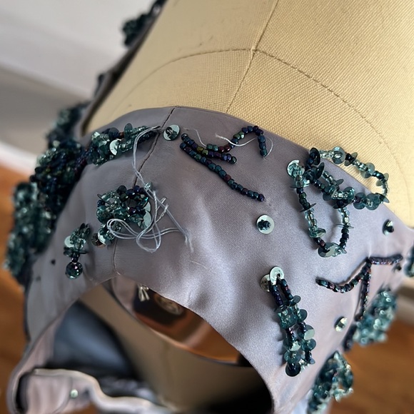 VTG 50s 60s Periwinkle Party Dress - Picture 8 of 11